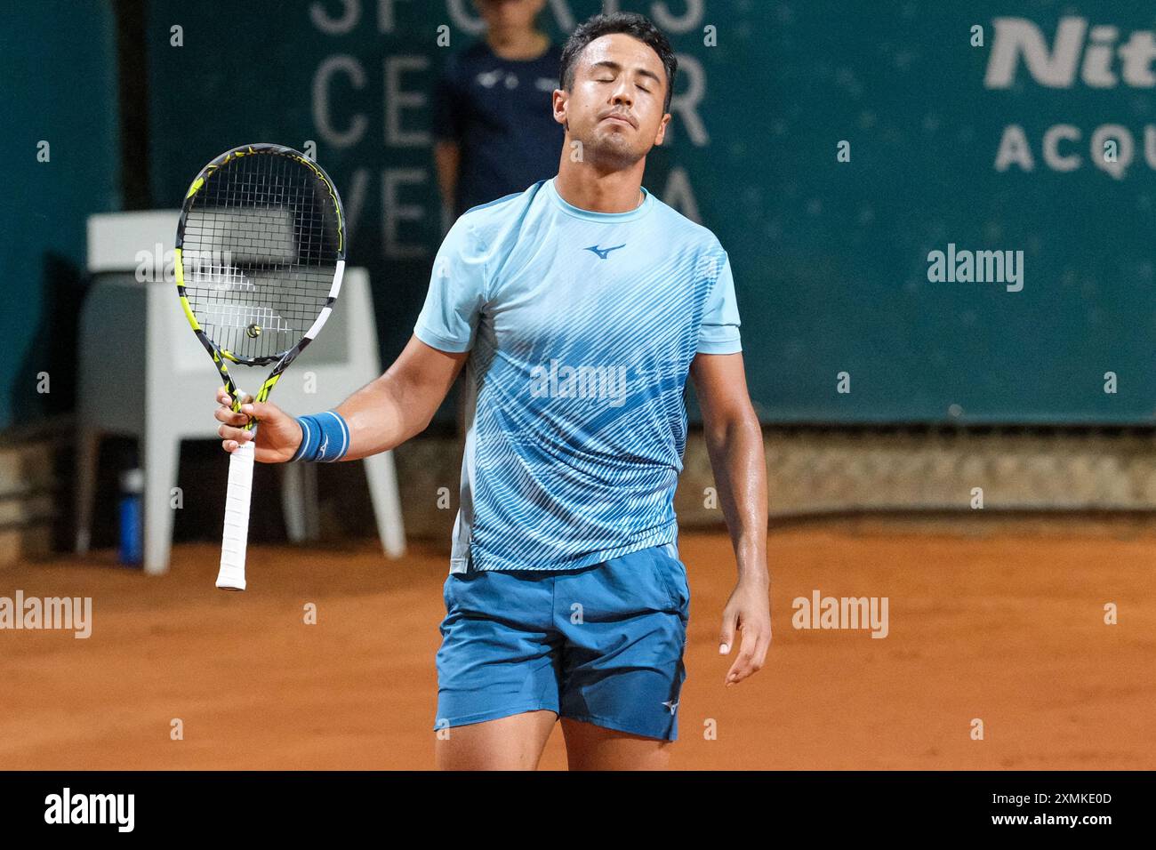 Deluso da Hugo Dellien boliviano durante gli internazionali di Verona - ATP Challenger 100 torneo di tennis al Club sportivo Verona il 26 luglio 202 Foto Stock