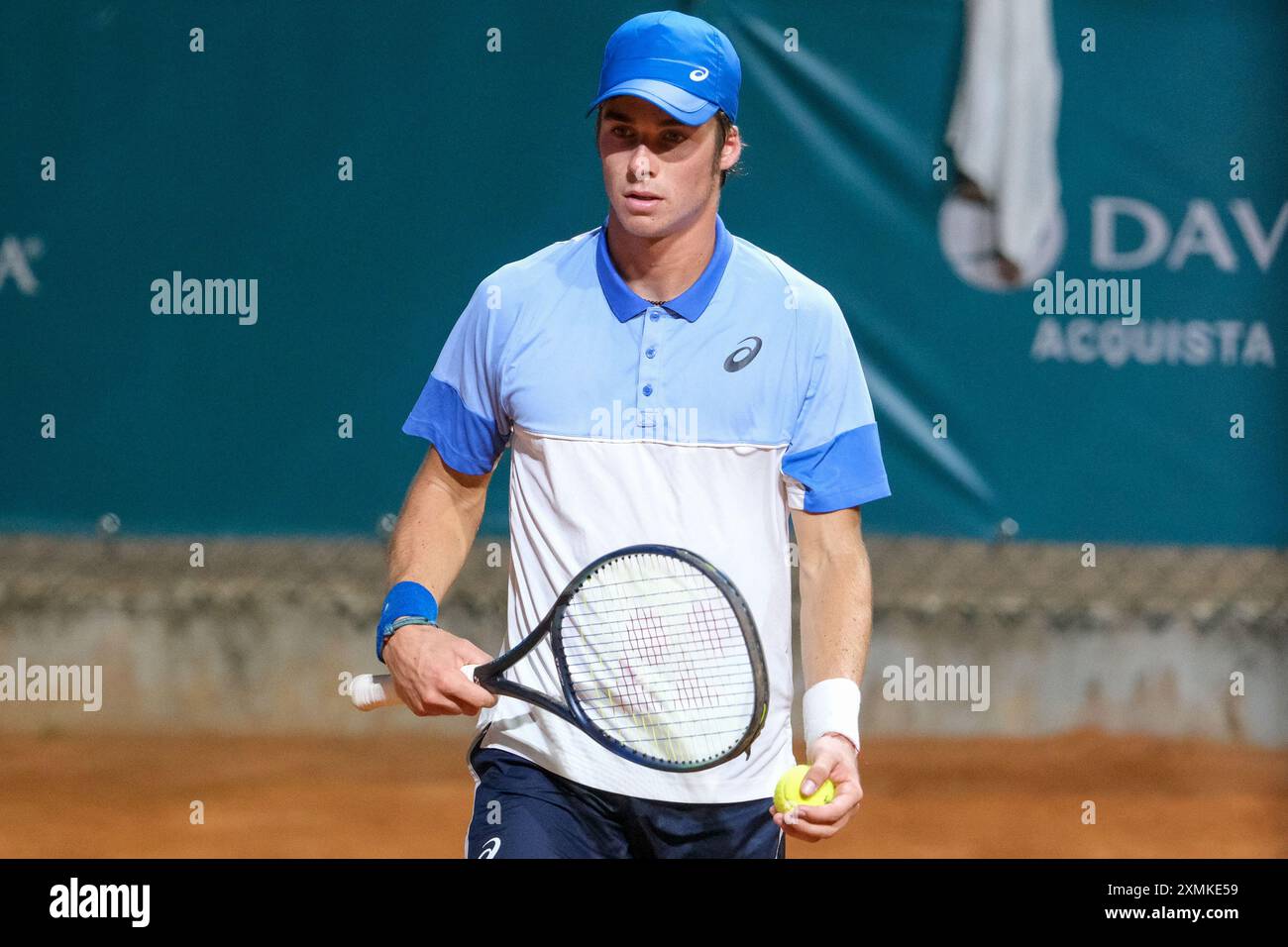 Portrat di Vilius Gaubas dalla Lituania durante gli internazionali di Verona - ATP Challenger 100, torneo di tennis presso lo Sports Club Verona il 26 luglio 2024, Foto Stock