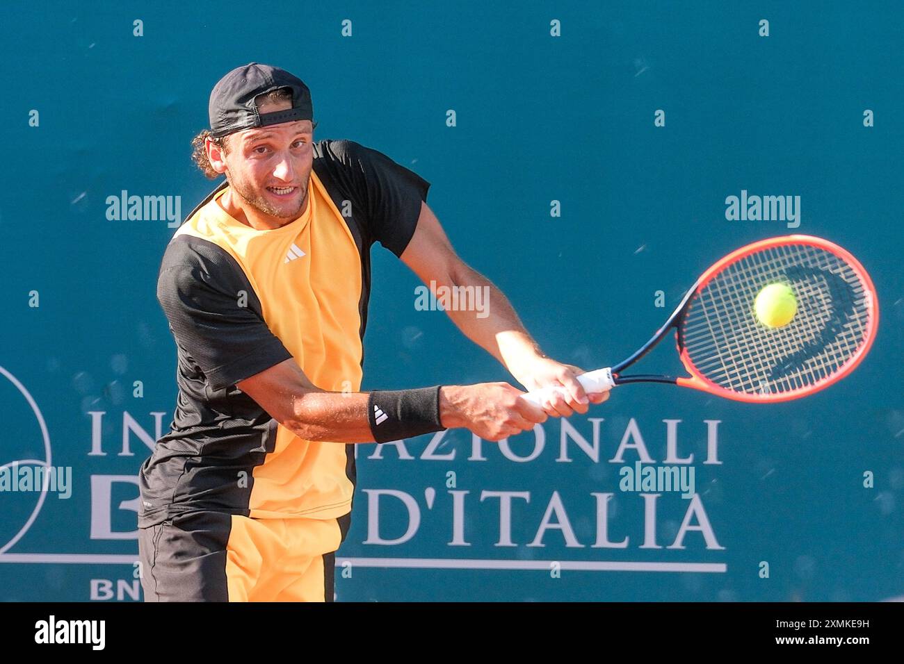 Federico Arnaboldi dall'Italia in azione durante gli internazionali di Verona - il torneo di tennis ATP Challenger 100 presso lo Sports Club Verona il 27 luglio 2024, Foto Stock
