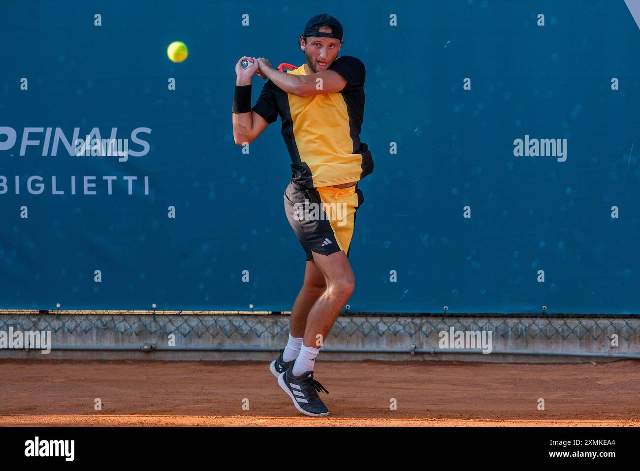 Federico Arnaboldi dall'Italia in azione durante gli internazionali di Verona - il torneo di tennis ATP Challenger 100 presso lo Sports Club Verona il 27 luglio 2024, Foto Stock