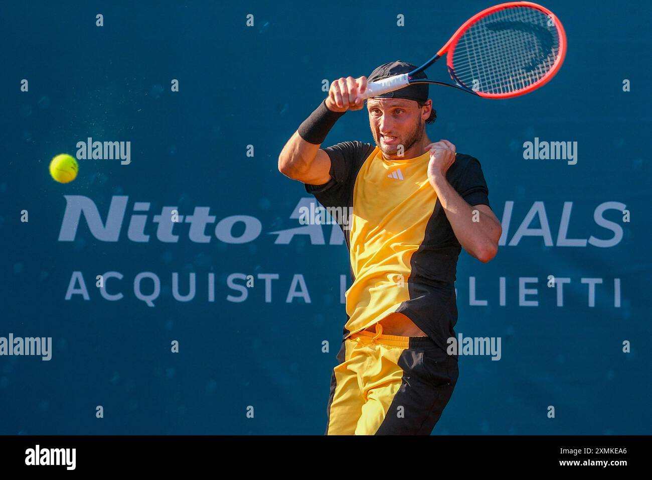 Federico Arnaboldi dall'Italia in azione durante gli internazionali di Verona - il torneo di tennis ATP Challenger 100 presso lo Sports Club Verona il 27 luglio 2024, Foto Stock