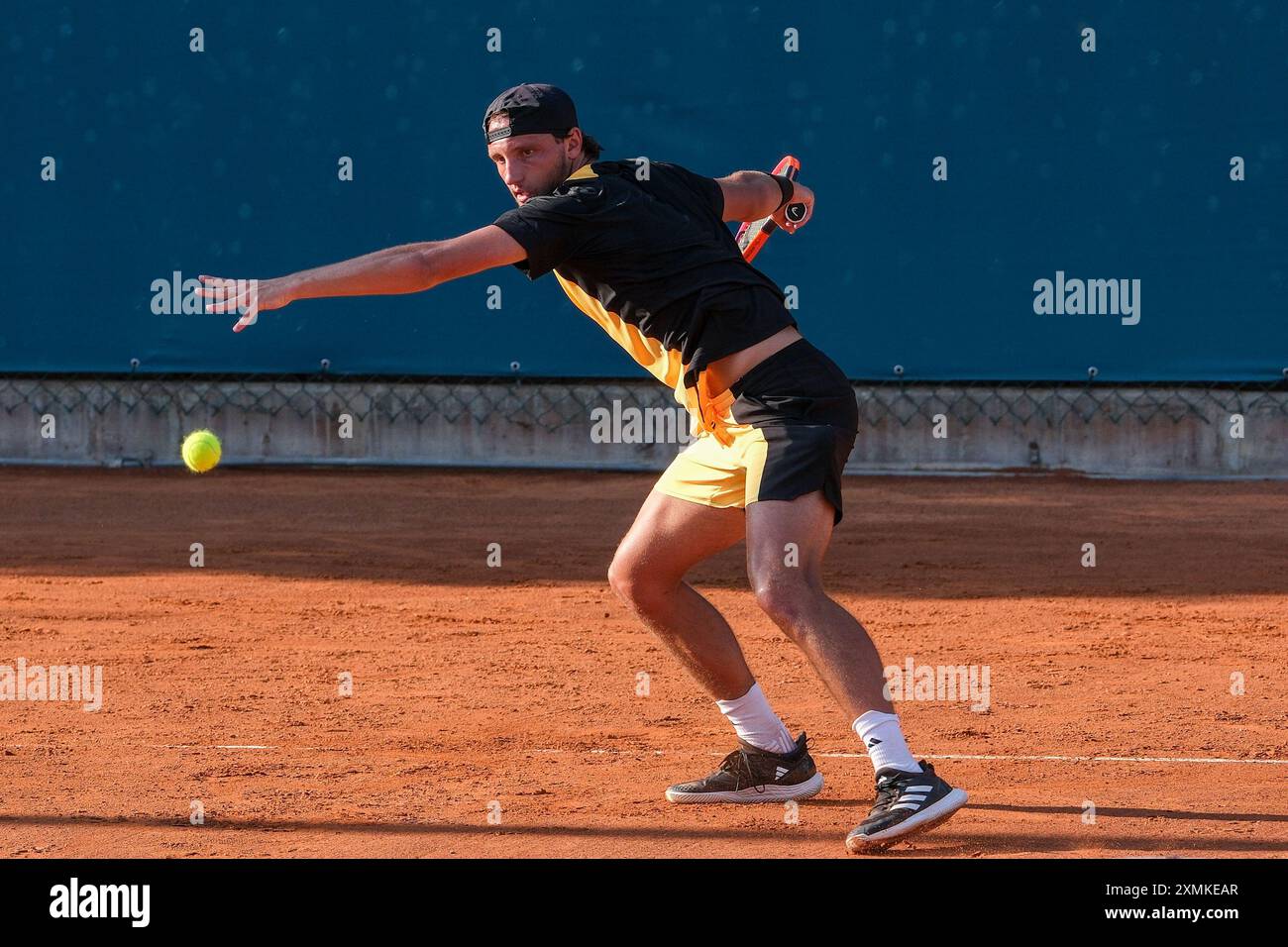Federico Arnaboldi dall'Italia in azione durante gli internazionali di Verona - il torneo di tennis ATP Challenger 100 presso lo Sports Club Verona il 27 luglio 2024, Foto Stock