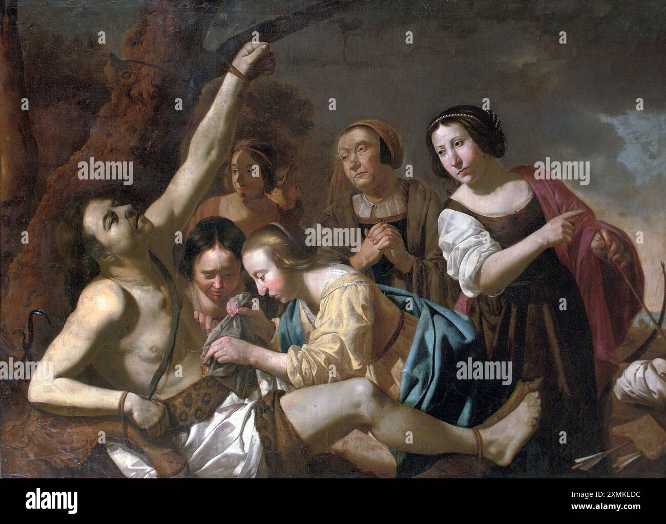 San Sebastiano curato da Sant'Irene, 1620, dipinto di Jan van Bijlert Foto Stock