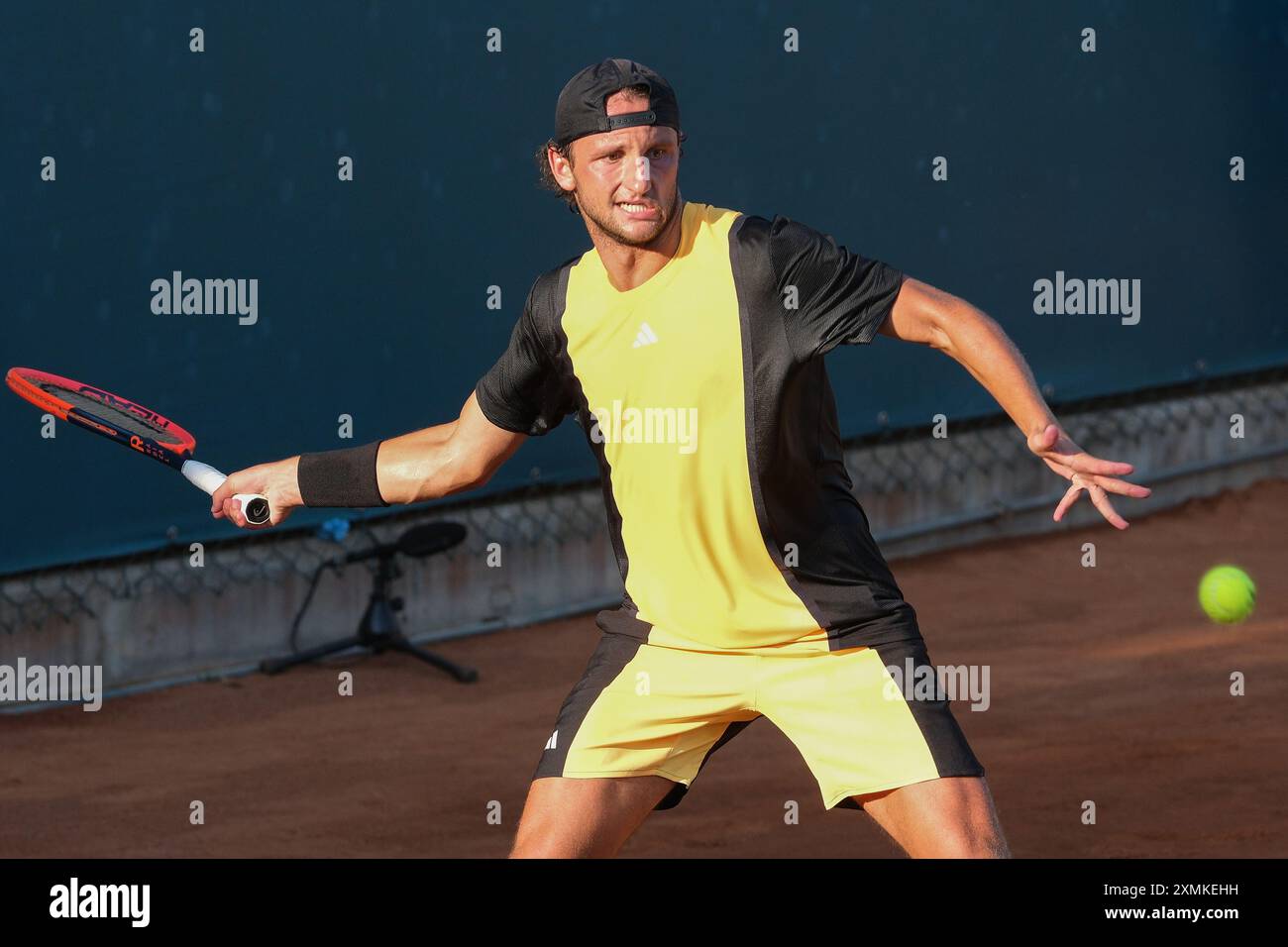 Federico Arnaboldi dall'Italia in azione durante gli internazionali di Verona - il torneo di tennis ATP Challenger 100 presso lo Sports Club Verona il 27 luglio 2024, Foto Stock