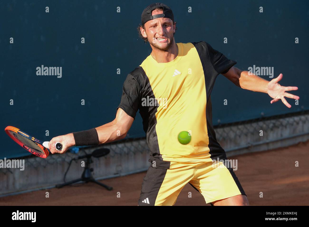 Federico Arnaboldi dall'Italia in azione durante gli internazionali di Verona - il torneo di tennis ATP Challenger 100 presso lo Sports Club Verona il 27 luglio 2024, Foto Stock