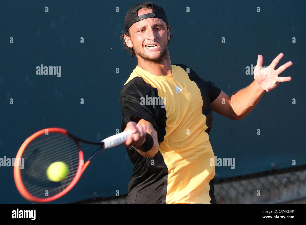 Federico Arnaboldi dall'Italia in azione durante gli internazionali di Verona - il torneo di tennis ATP Challenger 100 presso lo Sports Club Verona il 27 luglio 2024, Foto Stock