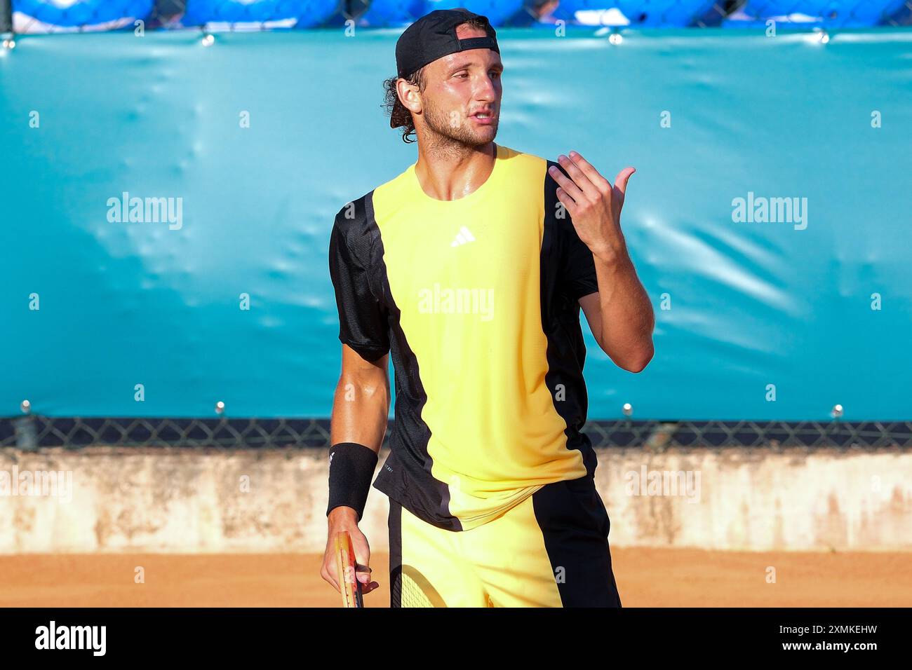 Delusione di Federico Arnaboldi dall'Italia in occasione di internazionali di Verona - ATP Challenger 100 torneo di tennis presso lo Sports Club Verona il 2 luglio Foto Stock