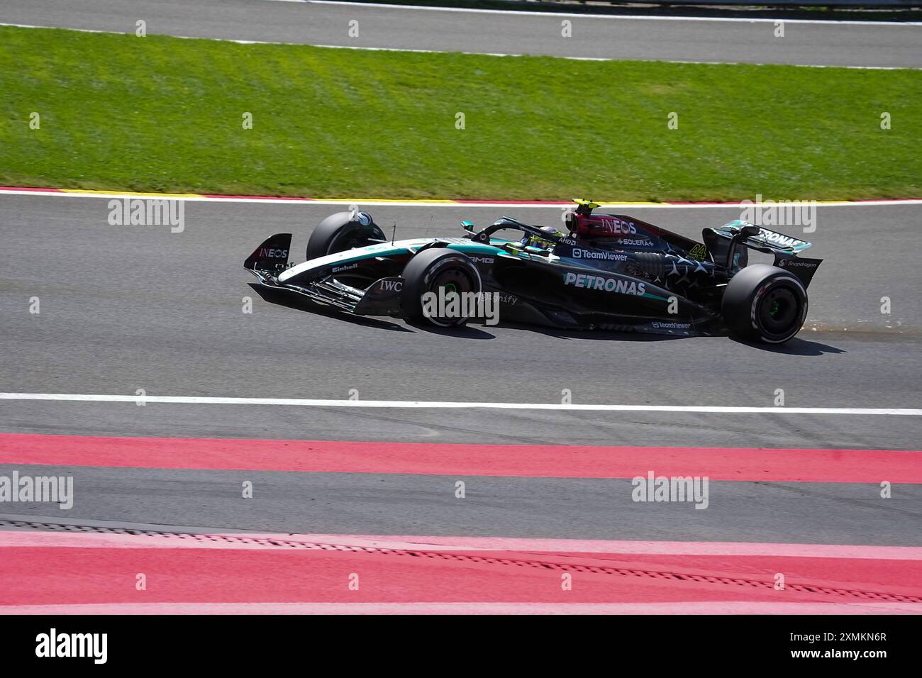 28.07.2024, Circuit de Spa-Francorchamps, Spa-Francorchhamps, Formula 1 Rolex Belgian Grand Prix 2024 , im Bild Lewis Hamilton (GBR), Mercedes-AMG Petronas Formula One Team crediti: Alessio De Marco/Alamy Live News Foto Stock