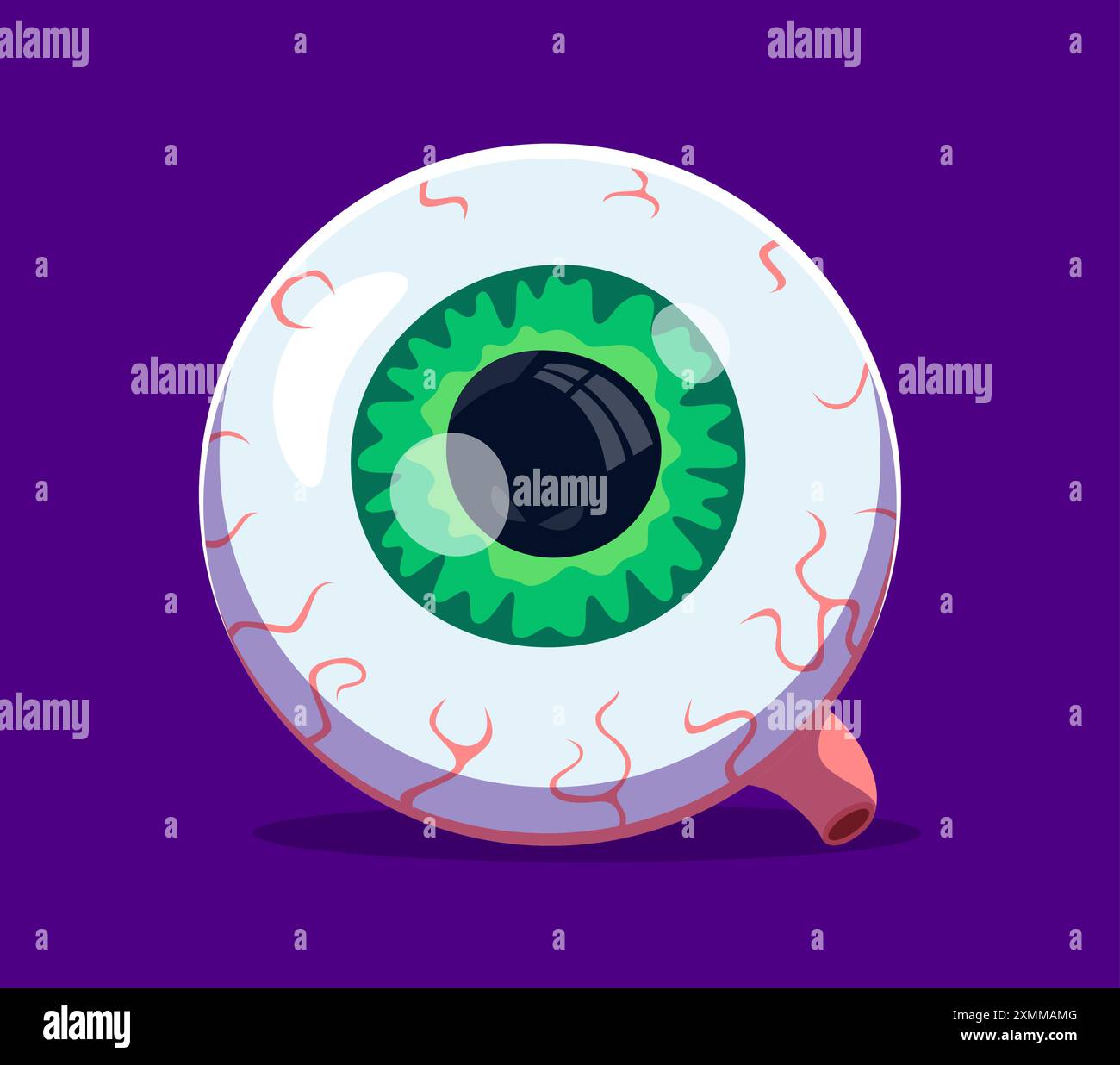 Font Halloween, lettera Q come spaventoso zombie Dead eye, tipo alfabeto vettoriale dei cartoni animati. Font Halloween o bambini spaventosi ABC, lettera Q a forma di Monster eye f Illustrazione Vettoriale