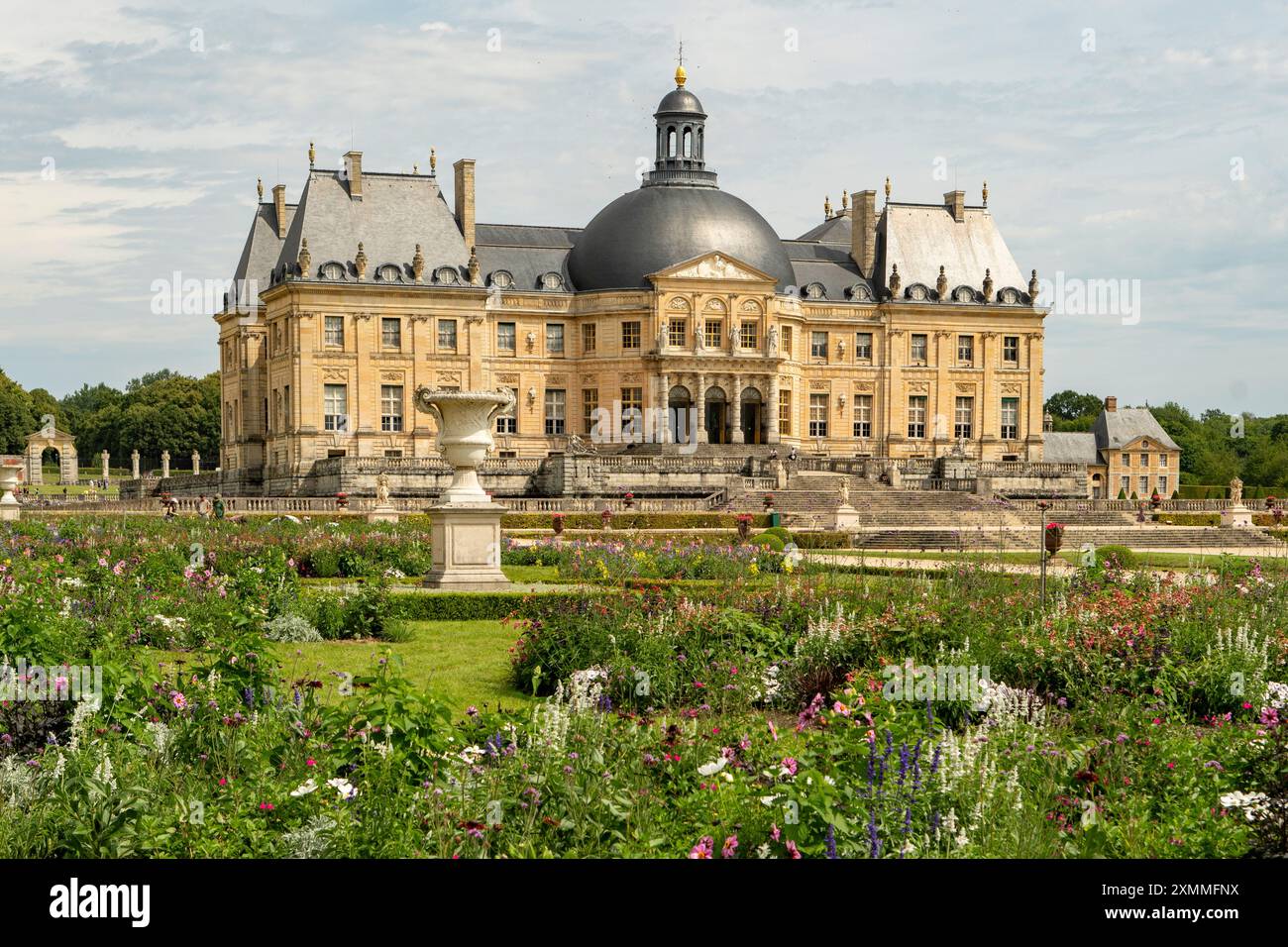 Il Giardino, Chateau Vaux le Vicomte, Maincy, Ile-de-France, Francia Foto Stock
