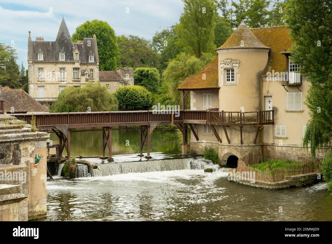 Fiume Loing, Moret-sur-Loing, Ile-de-France, Francia Foto Stock