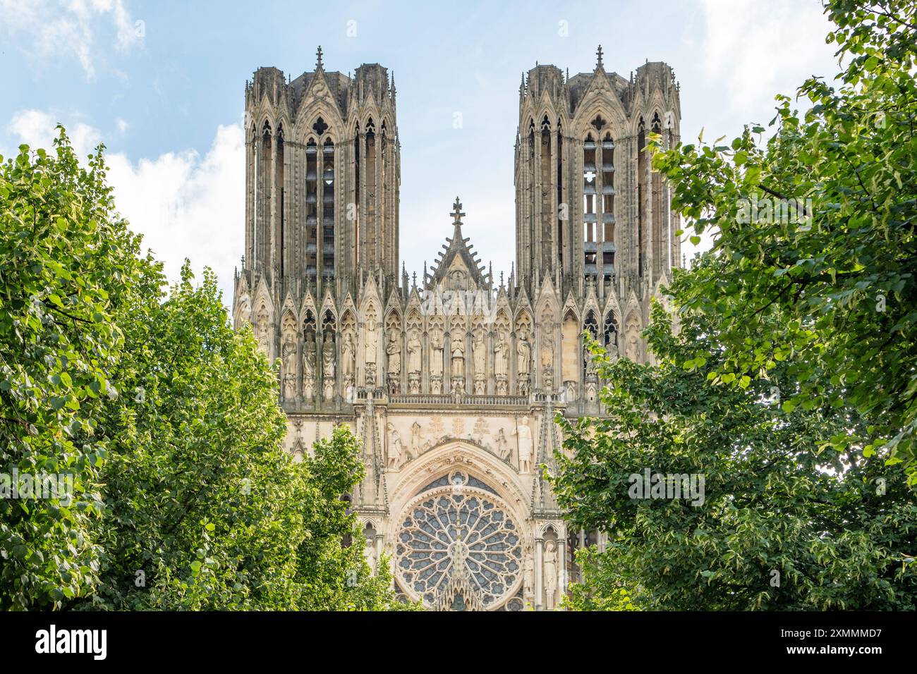 Cattedrale Notre-Dame de Reims, Reims, Champagne, Francia Foto Stock