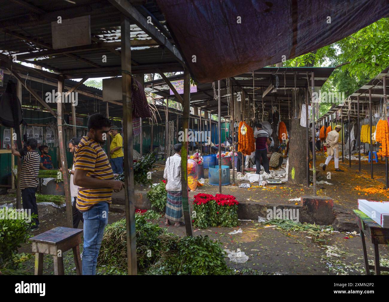 Mercato dei fiori, Divisione di Dacca, Dacca, Bangladesh Foto Stock
