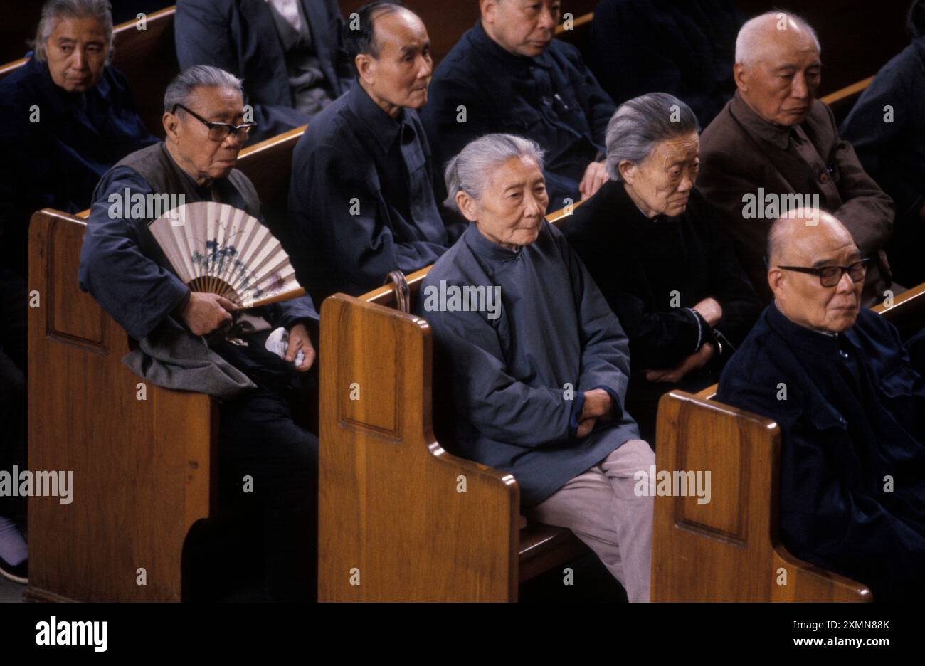 Culto cristiano domenicale presso la Muen Church, Shanghai, Cina. Foto Stock