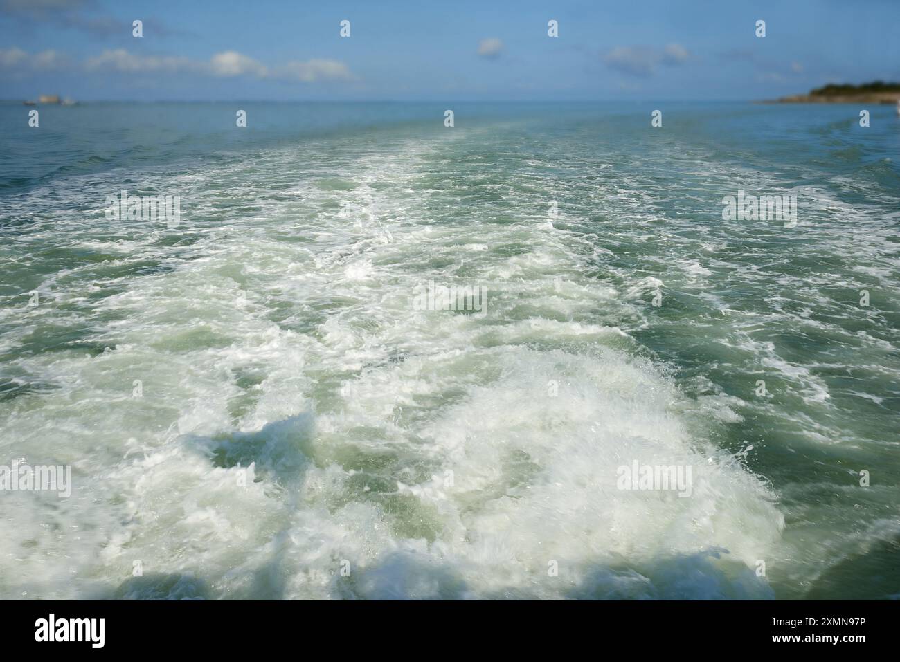 risveglio in barca dal traghetto sull'oceano atlantico Foto Stock