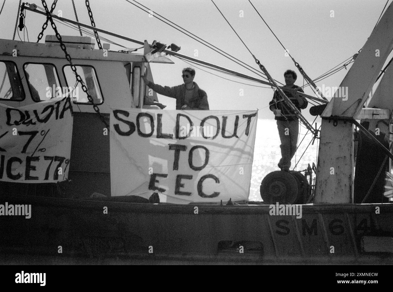 Brighton Fishermans protesta 8 ottobre 1992 foto di Roger Bamber Foto Stock