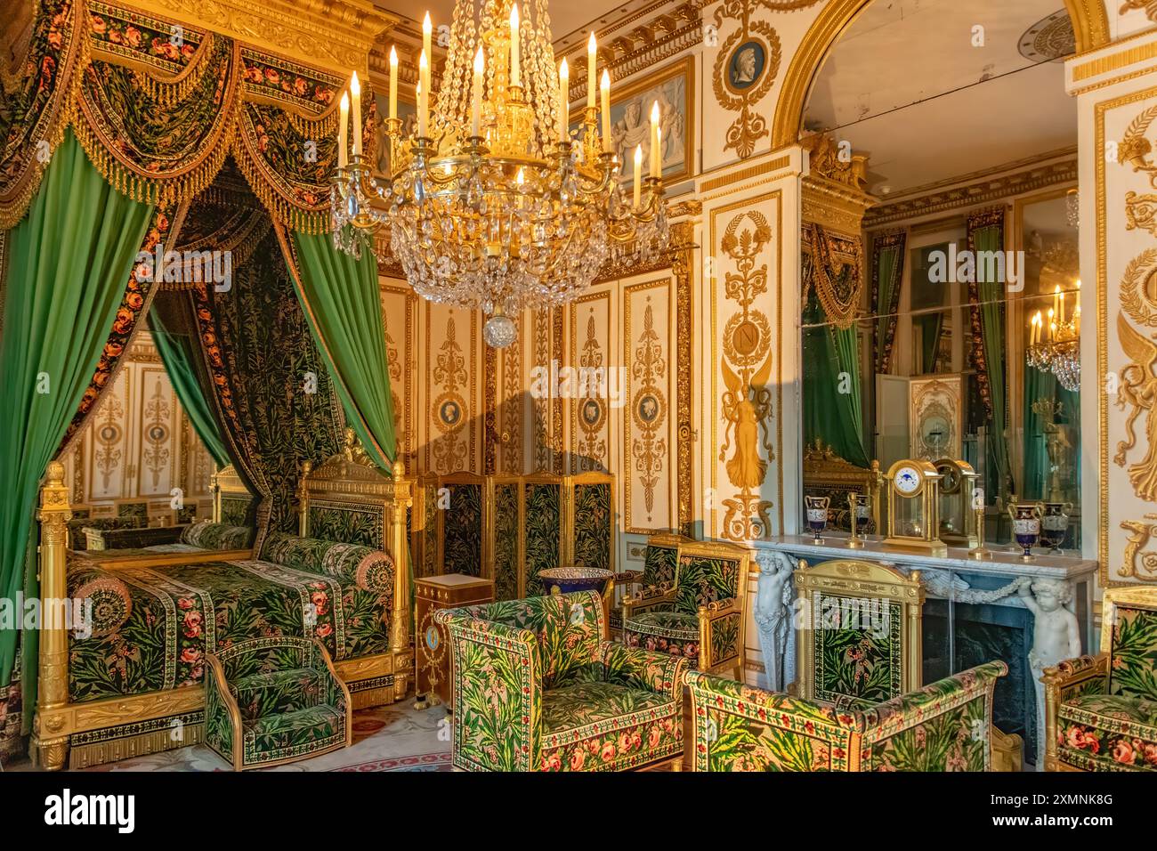 All'interno dello Chateau de Fontainebleau, Ile-de-France, Francia Foto Stock