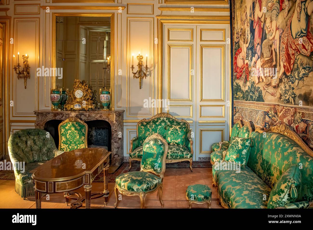 All'interno dello Chateau de Fontainebleau, Ile-de-France, Francia Foto Stock