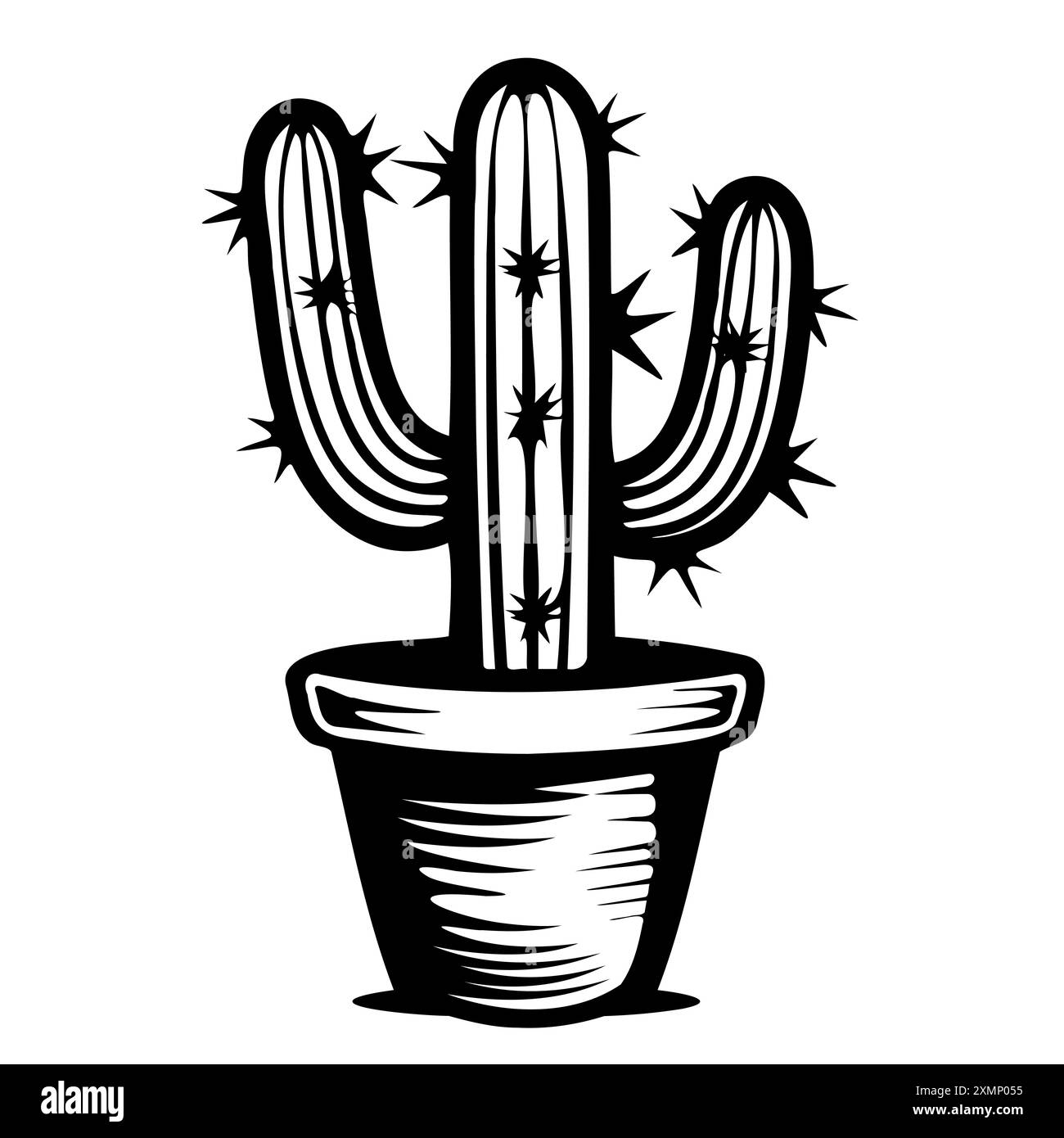 Illustrazione della pianta del cactus incapsulato Illustrazione Vettoriale