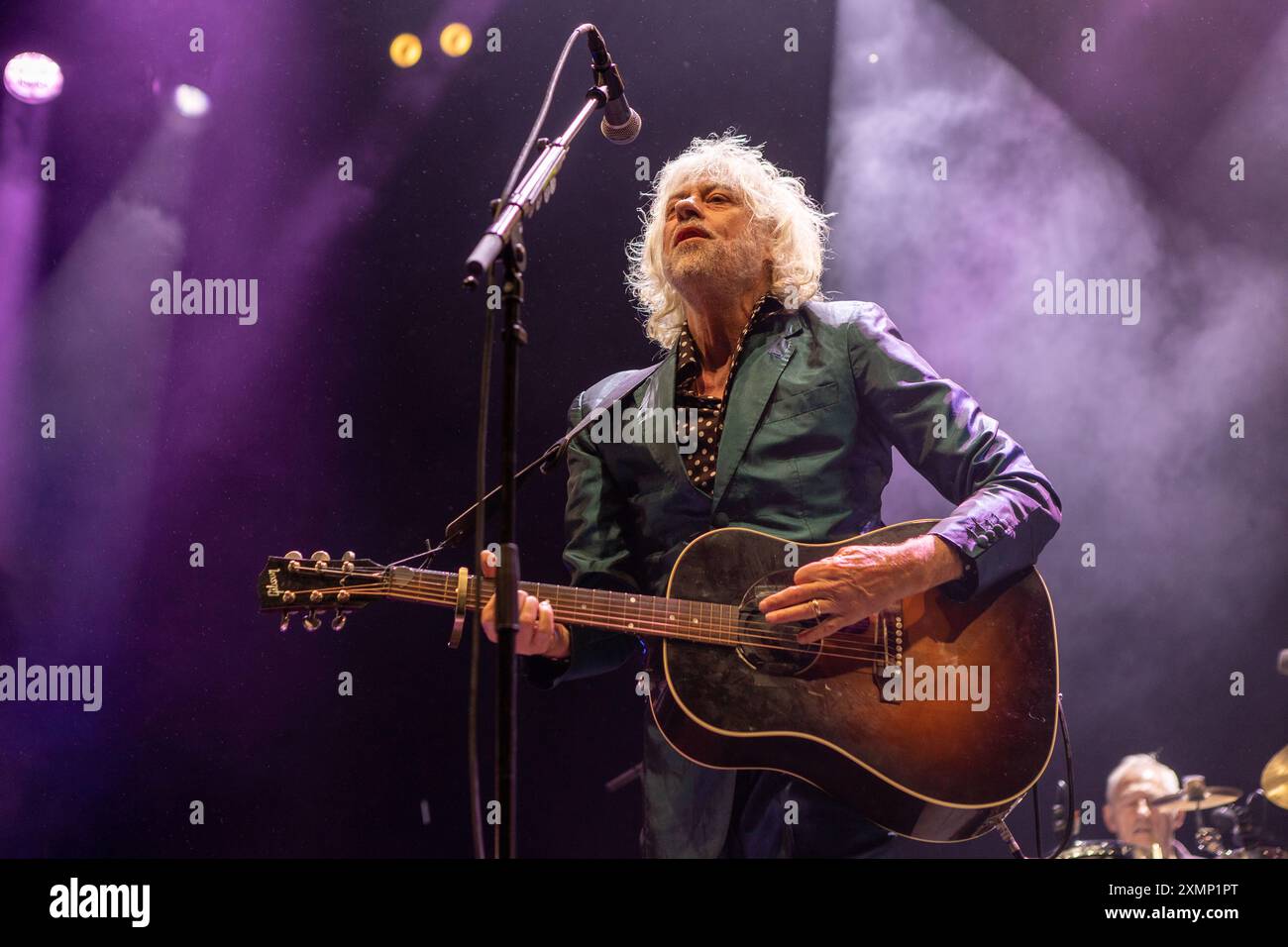 Fredrikstad, Norvegia. 26 luglio 2024. Il cantante, cantautore e musicista irlandese Bob Geldof esegue un concerto dal vivo durante il festival norvegese Maanefestivalen 2024 a Fredrikstad. Foto Stock