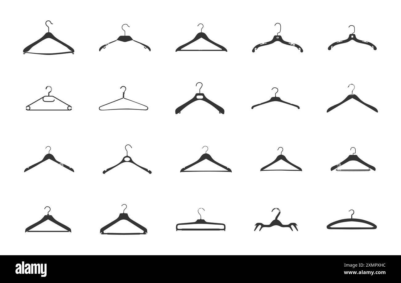 Appendiabiti silhouette, appendiabiti silhouette, appendiabiti clipart, appendiabiti vettoriali, appendiabiti silhouette Illustrazione Vettoriale