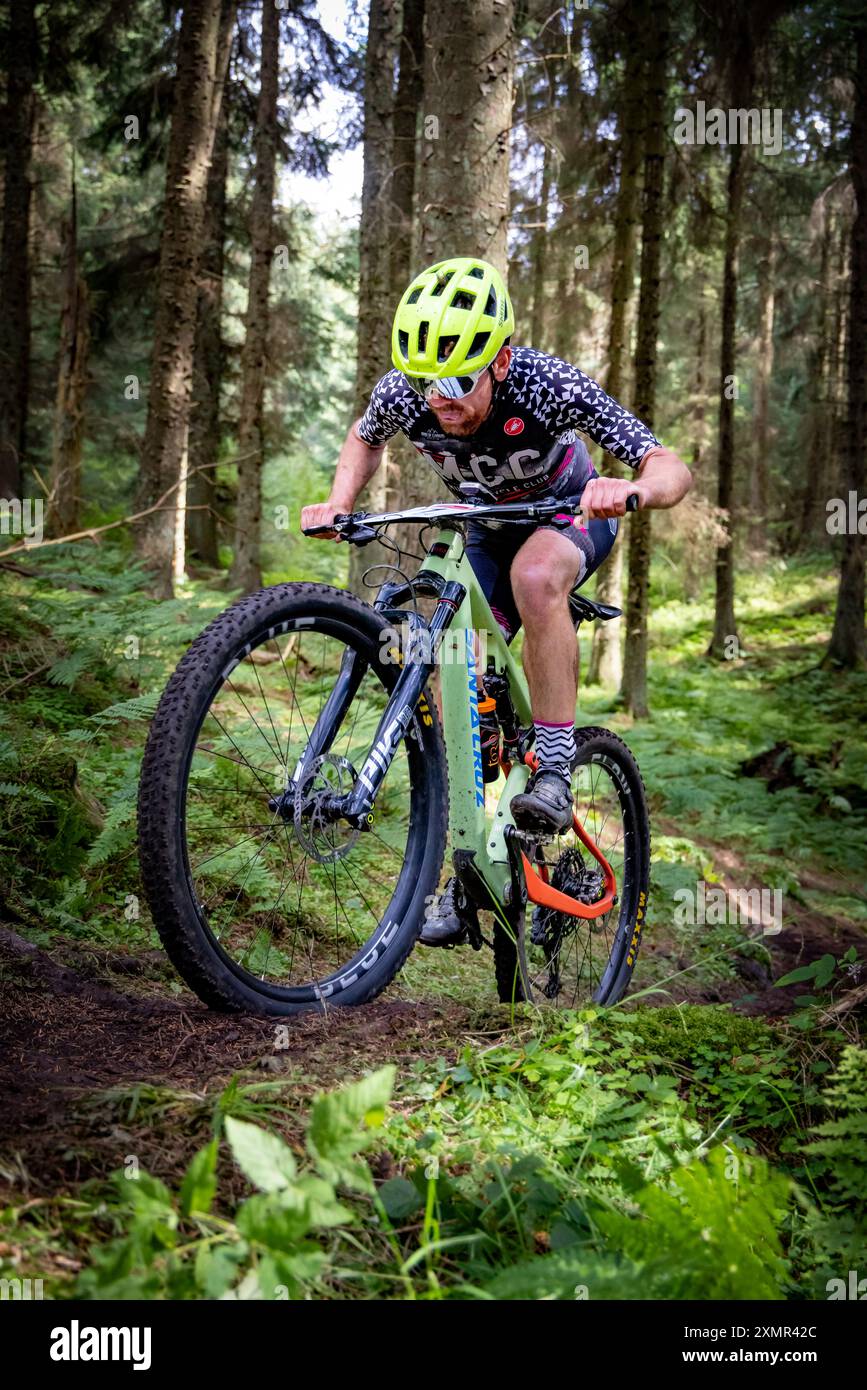 MTB Cross-country National Championships, Dalby Forest, North Yorkshire luglio 2024. Foto Stock