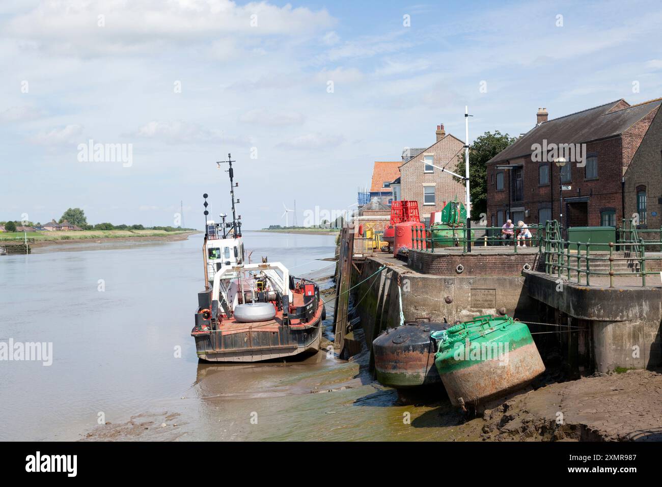 Lungofiume sul fiume Great Ouse, King's Lynn, Norfolk Foto Stock