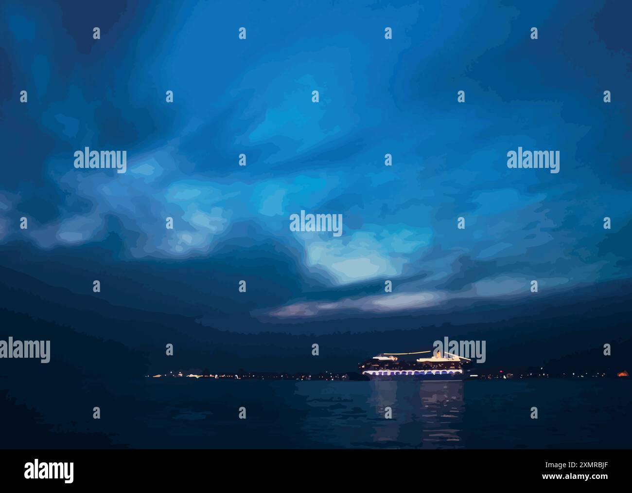 Denizcilik ve Kabotaj Bayramı Kutlu olsun. Nave da crociera da Piazza Alsancak Gundogdu. Illustrazione vettoriale. Illustrazione Vettoriale