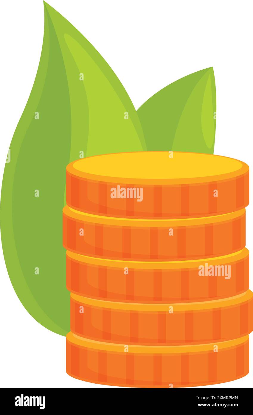 La pila di monete d'oro sta aumentando di dimensioni, simboleggiando un aumento dei risparmi, degli investimenti e del successo finanziario Illustrazione Vettoriale