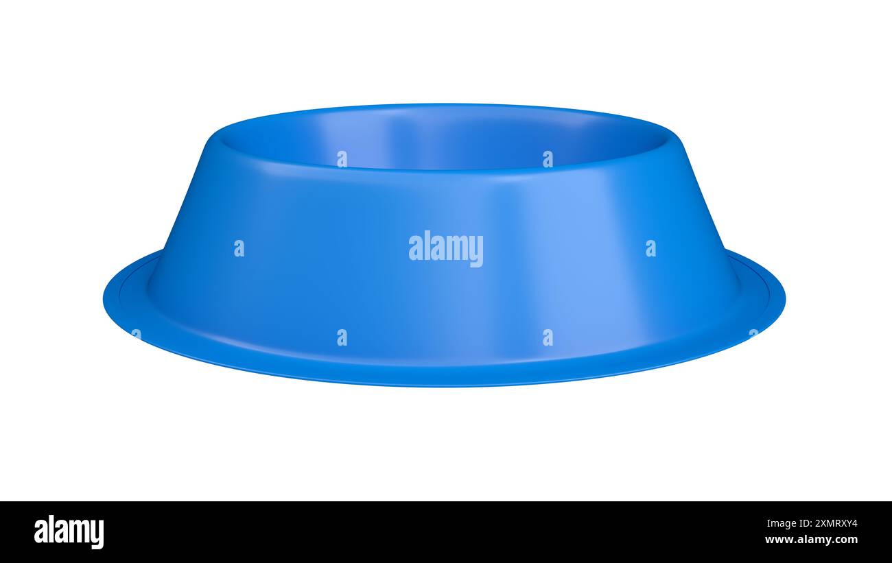 Ciotola blu per cani. Isolato. illustrazione 3d. Foto Stock