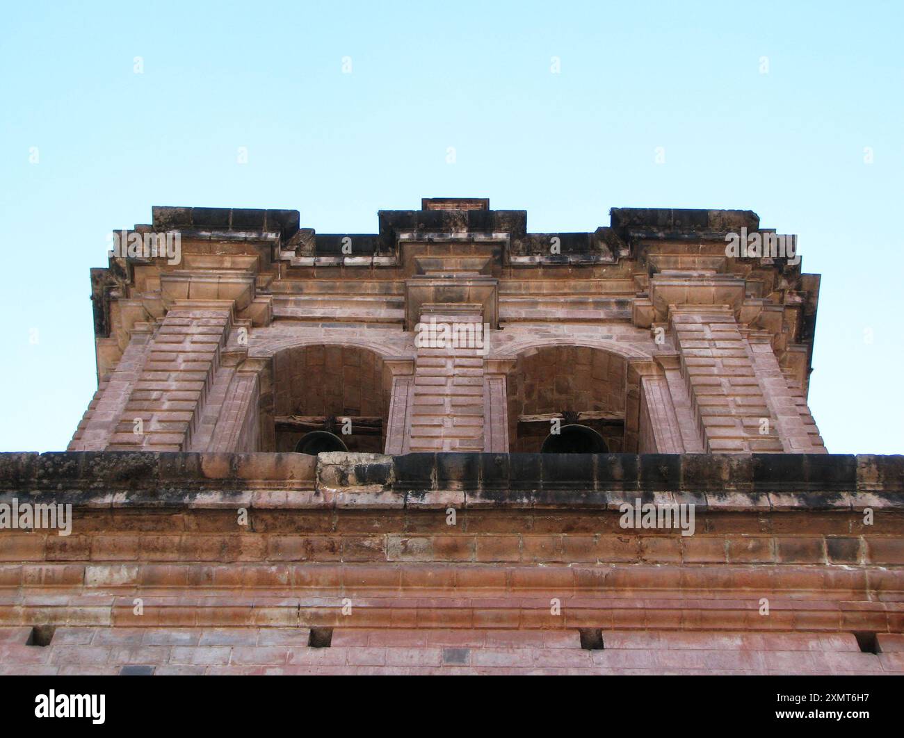 Un campanile della basilica cattedrale di Cuzco, in Perù, in Plaza de Armas Foto Stock