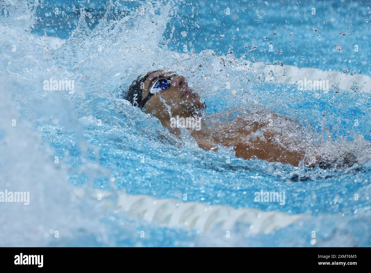 Parigi, Francia. 29 luglio 2024. Julien Mattia/le Pictorium - nuoto - 100m backstroke final uomo - Parigi 2024 - 29/07/2024 - Francia/Hauts-de-Seine/Parigi - Vittoria per Thomas Ceccon (ITA) nelle finali maschili 100m backstroke ai Giochi Olimpici di Parigi 2024. Crediti: LE PICTORIUM/Alamy Live News Foto Stock