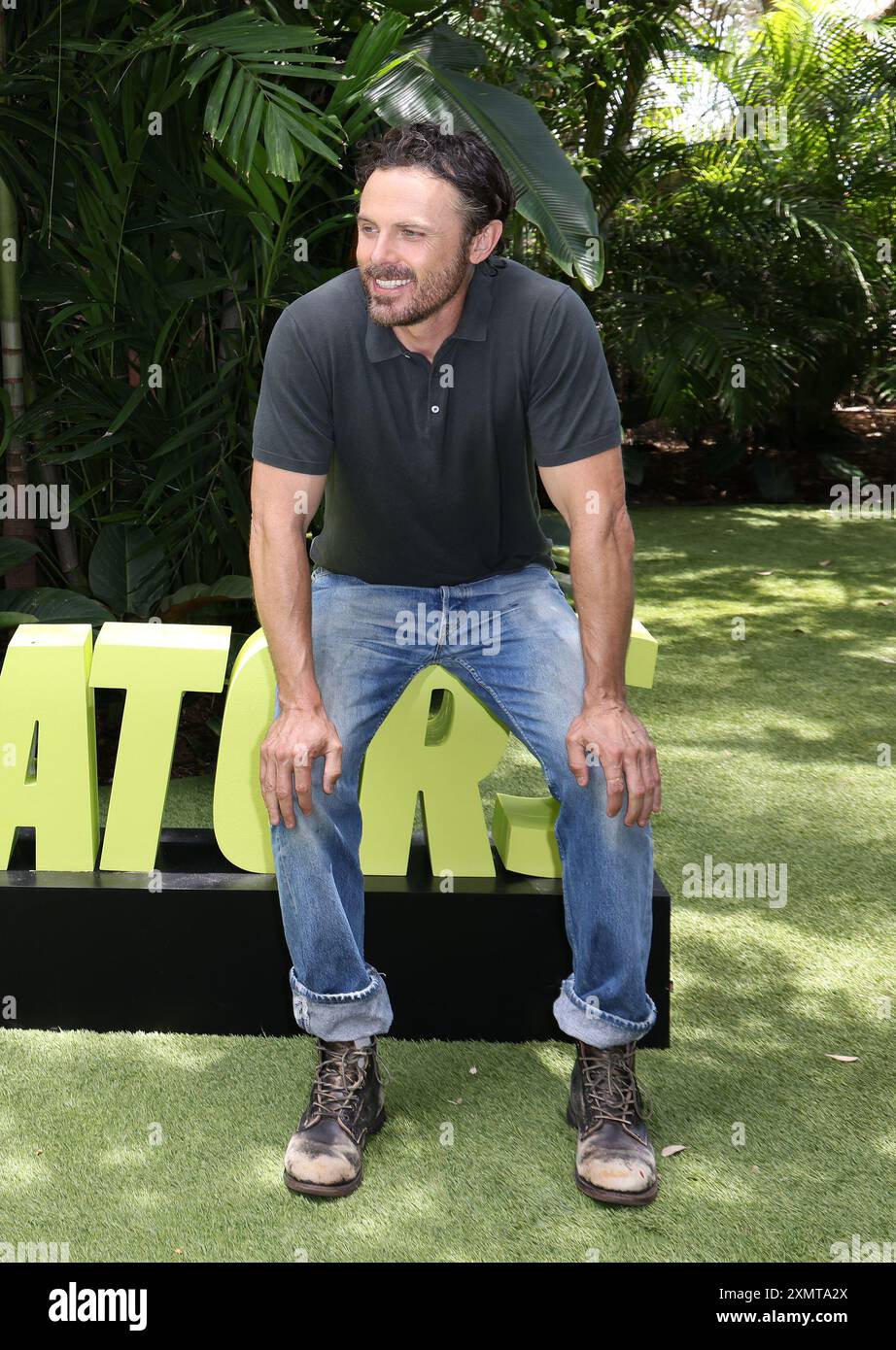 Miami, Stati Uniti d'America. 29 luglio 2024. MIAMI BEACH, FL-LUGLIO 29: Casey Affleck promuove il film della Apple TV "The Instigators" al Faena Hotel il 29 luglio 2024 a Miami Beach, Florida. (Foto di Alberto E. Tamargo/Sipa USA) credito: SIPA USA/Alamy Live News Foto Stock