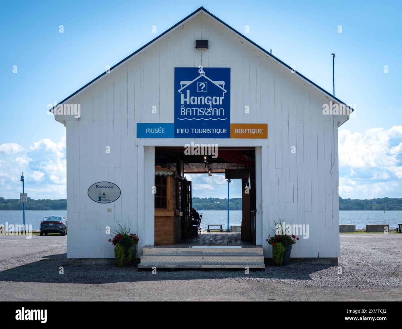 Batiscan, Canada - 19 luglio 2023: Ufficio informazioni turistiche di Batiscan, scattato durante l'estate senza persone Foto Stock