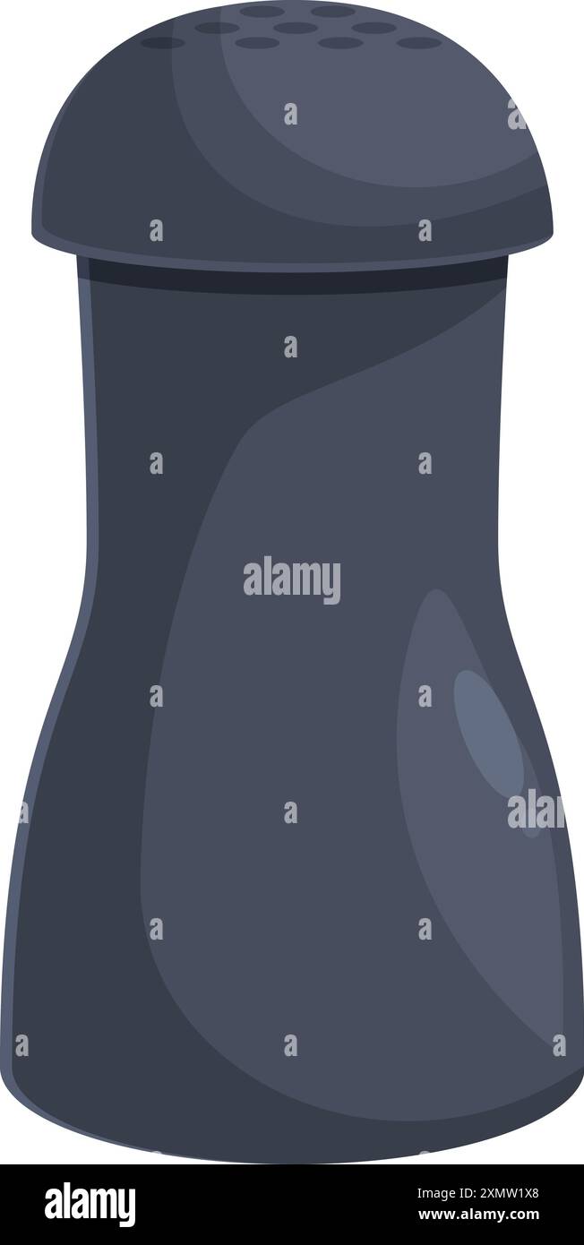 Agitatore al pepe nero con condimento interno per la cottura, utensili da cucina e contenitore per condimenti Illustrazione Vettoriale
