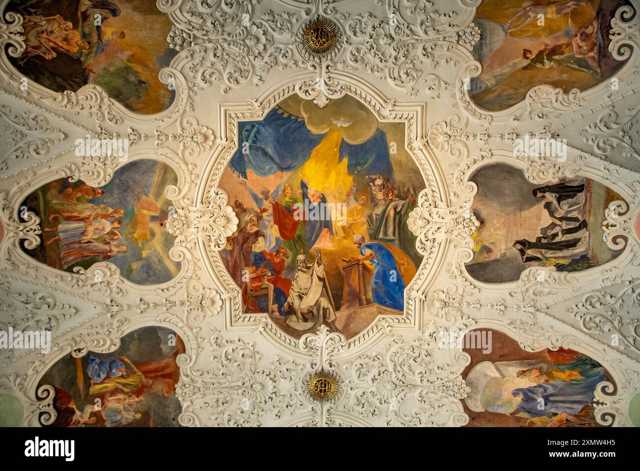 Soffitto di Servitenkirche, Innsbruck, Austria Foto Stock