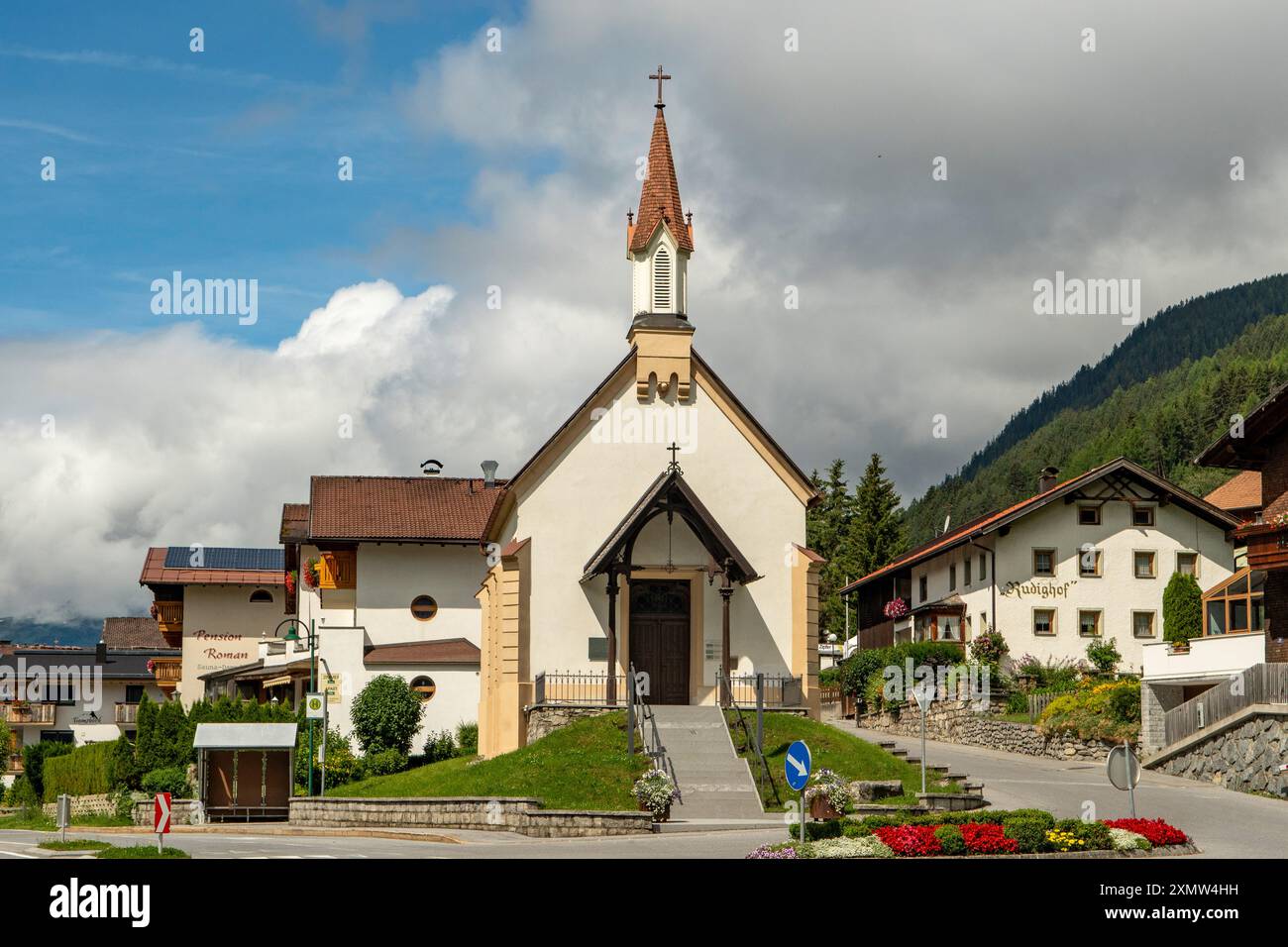 Cappella a Pettneu-am-Arlberg, Austria Foto Stock