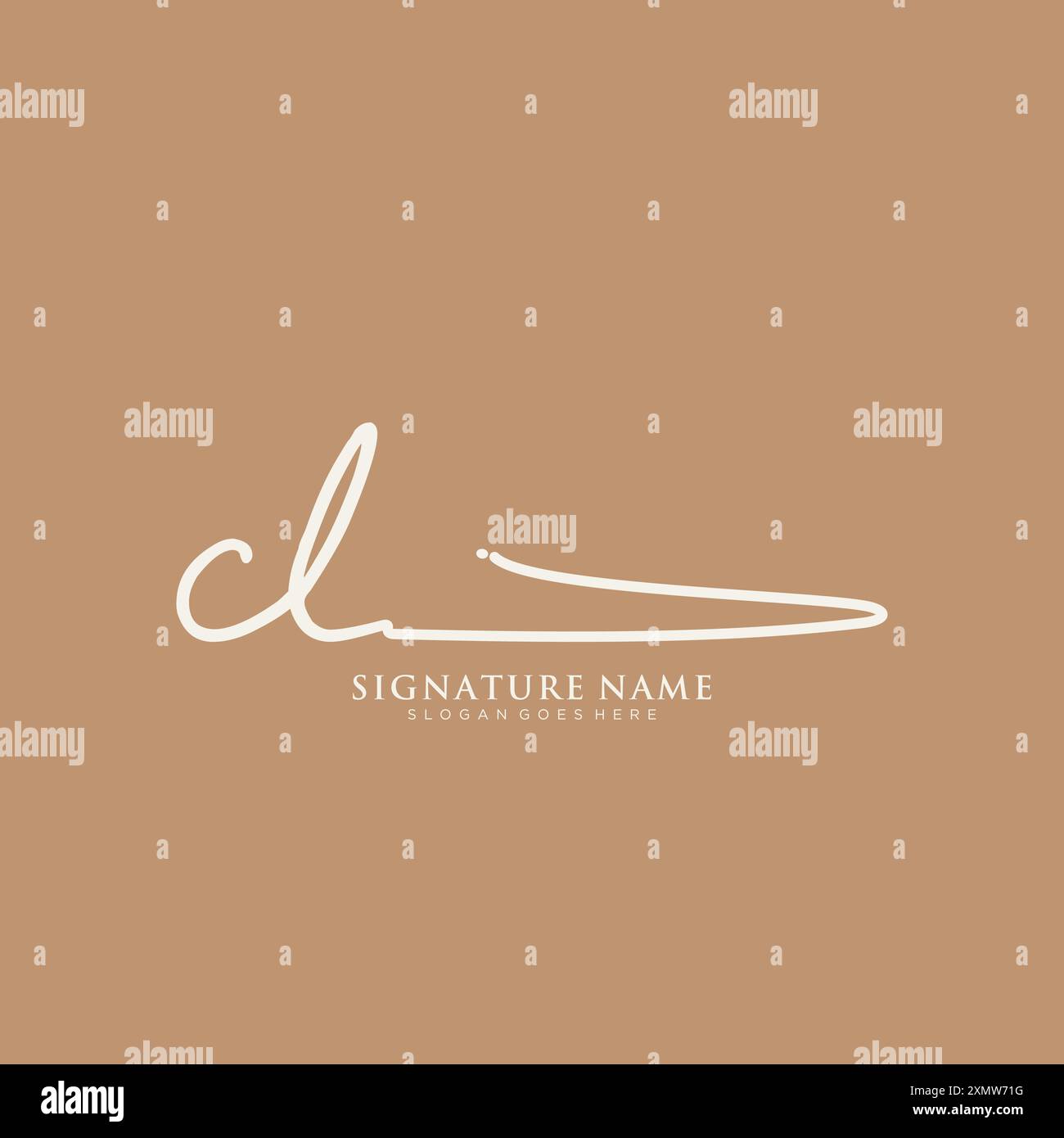 Modello di logo della firma CL Illustrazione Vettoriale