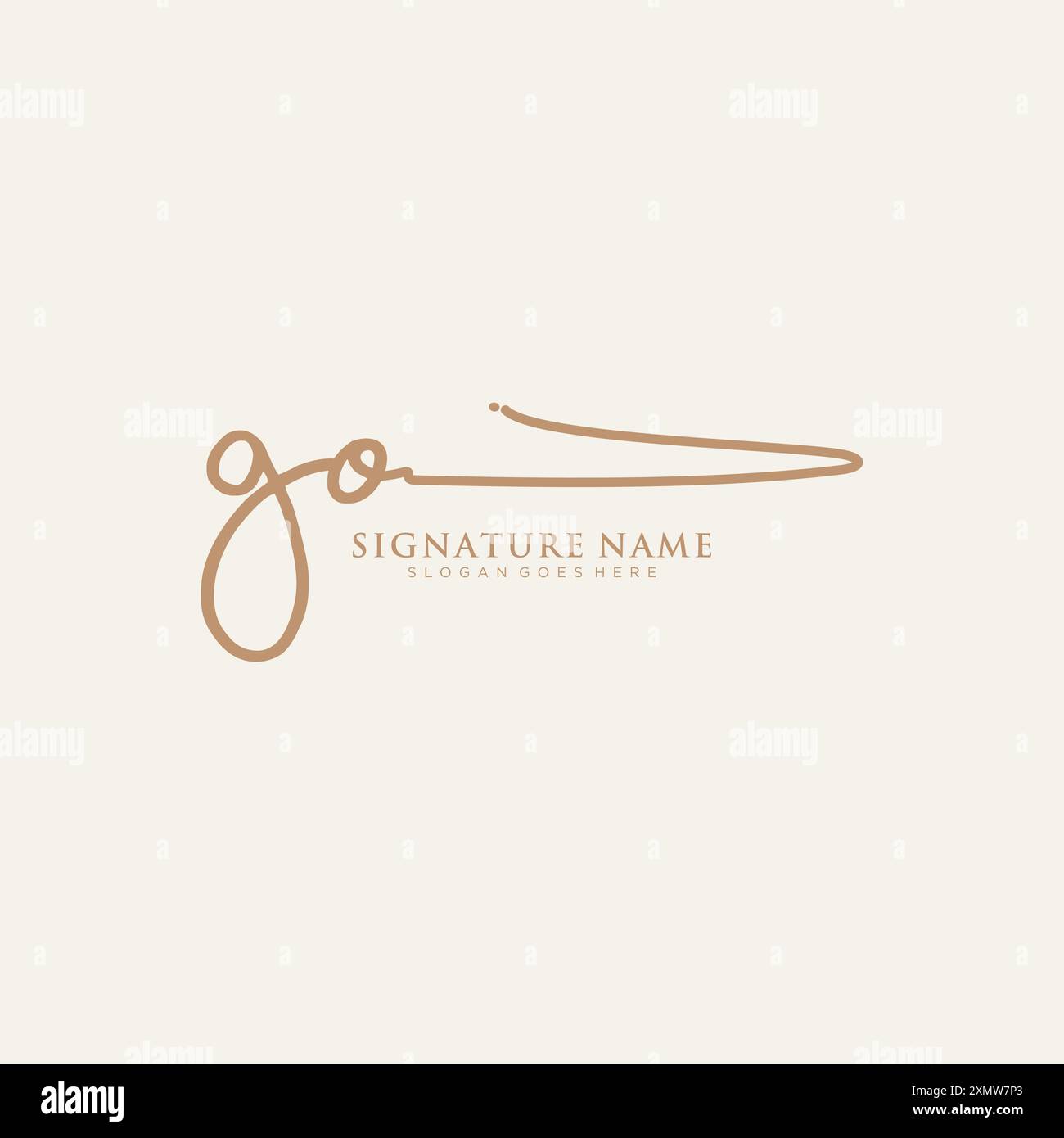 Modello logo GO Signature Illustrazione Vettoriale