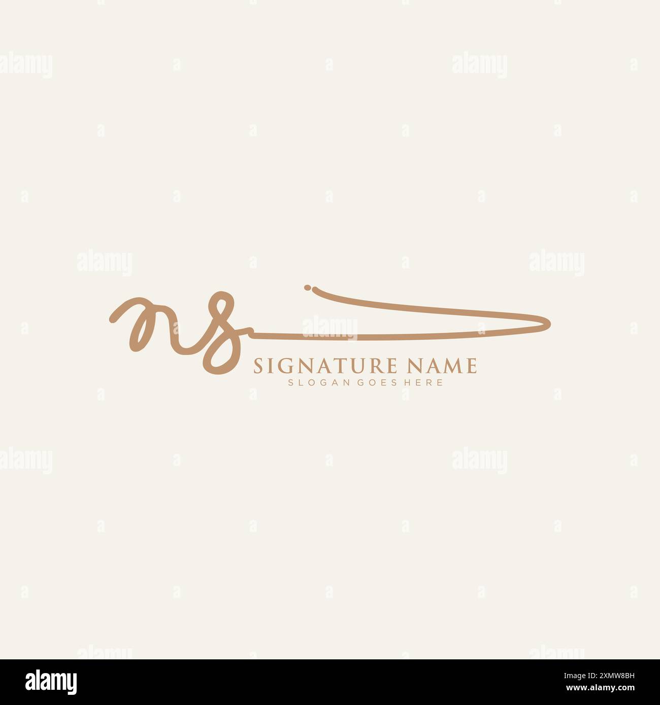 Modello con logo Signature NS Illustrazione Vettoriale