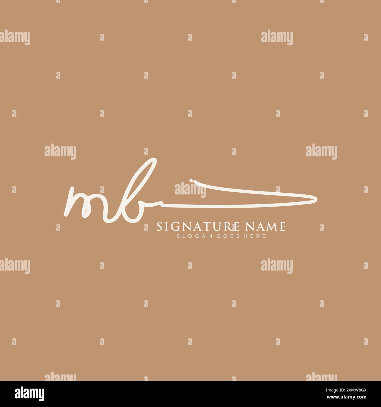 Modello logo firma MB Illustrazione Vettoriale
