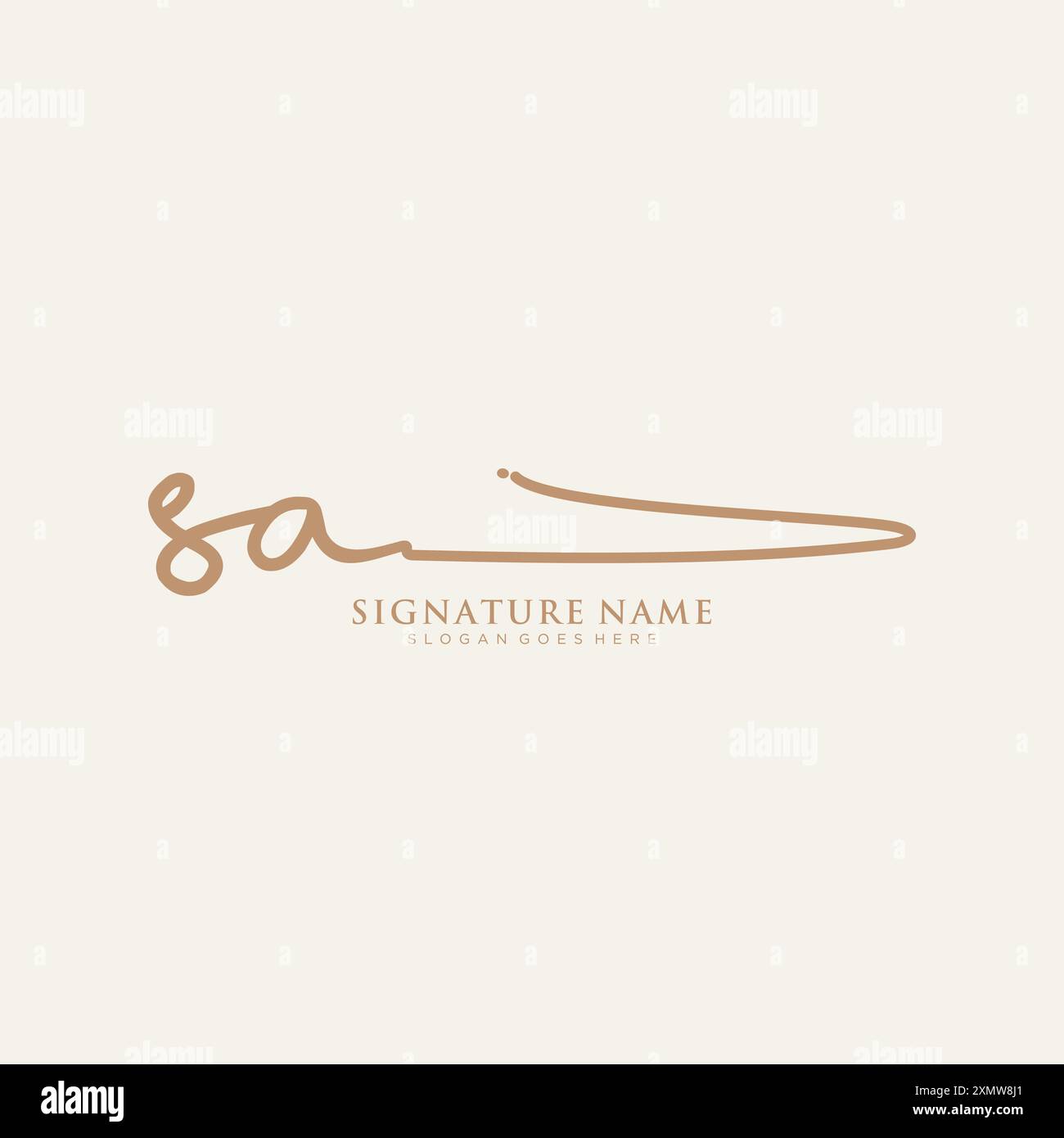 Modello logo firma SA Illustrazione Vettoriale