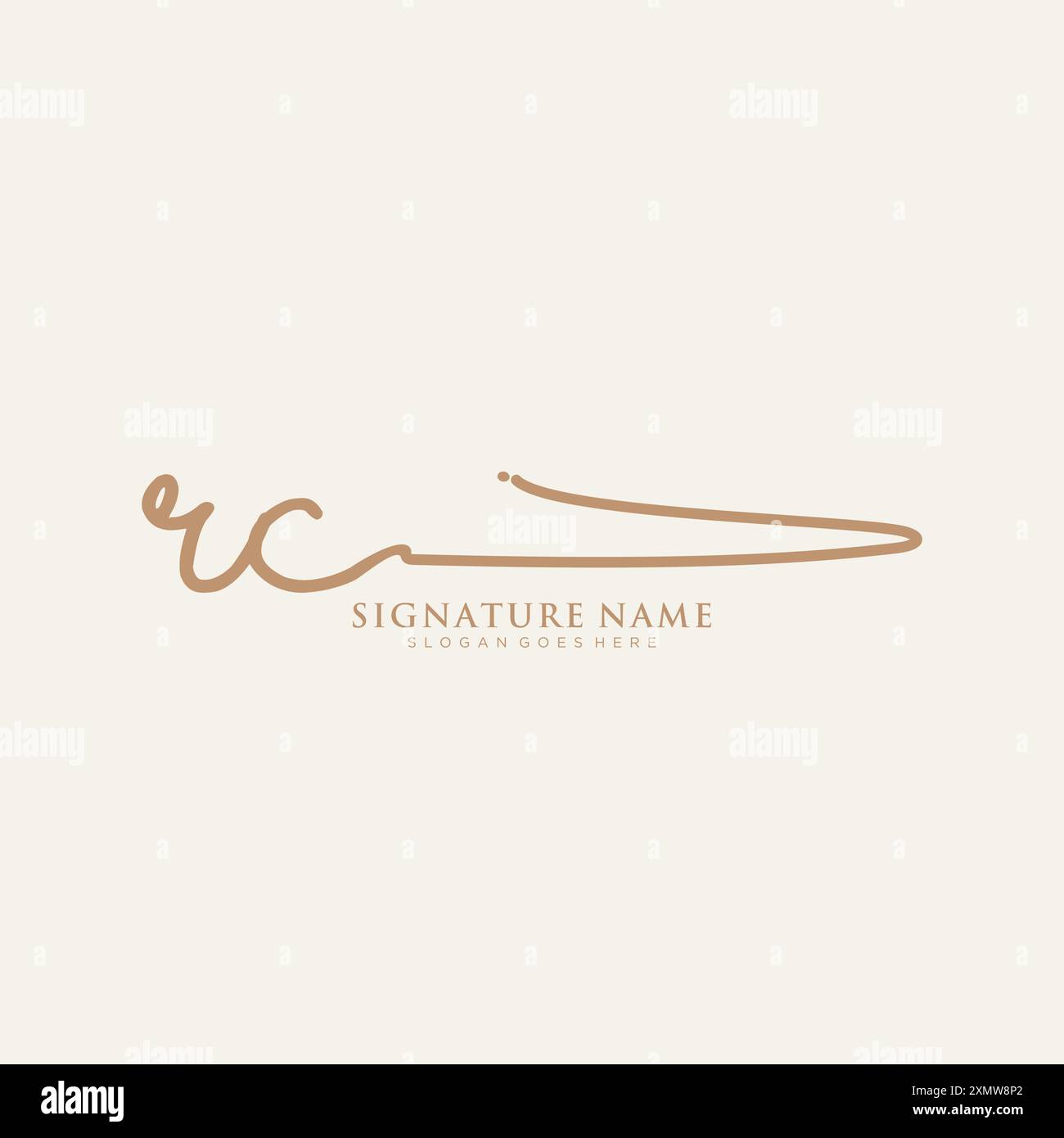 Modello del logo della firma RC Illustrazione Vettoriale