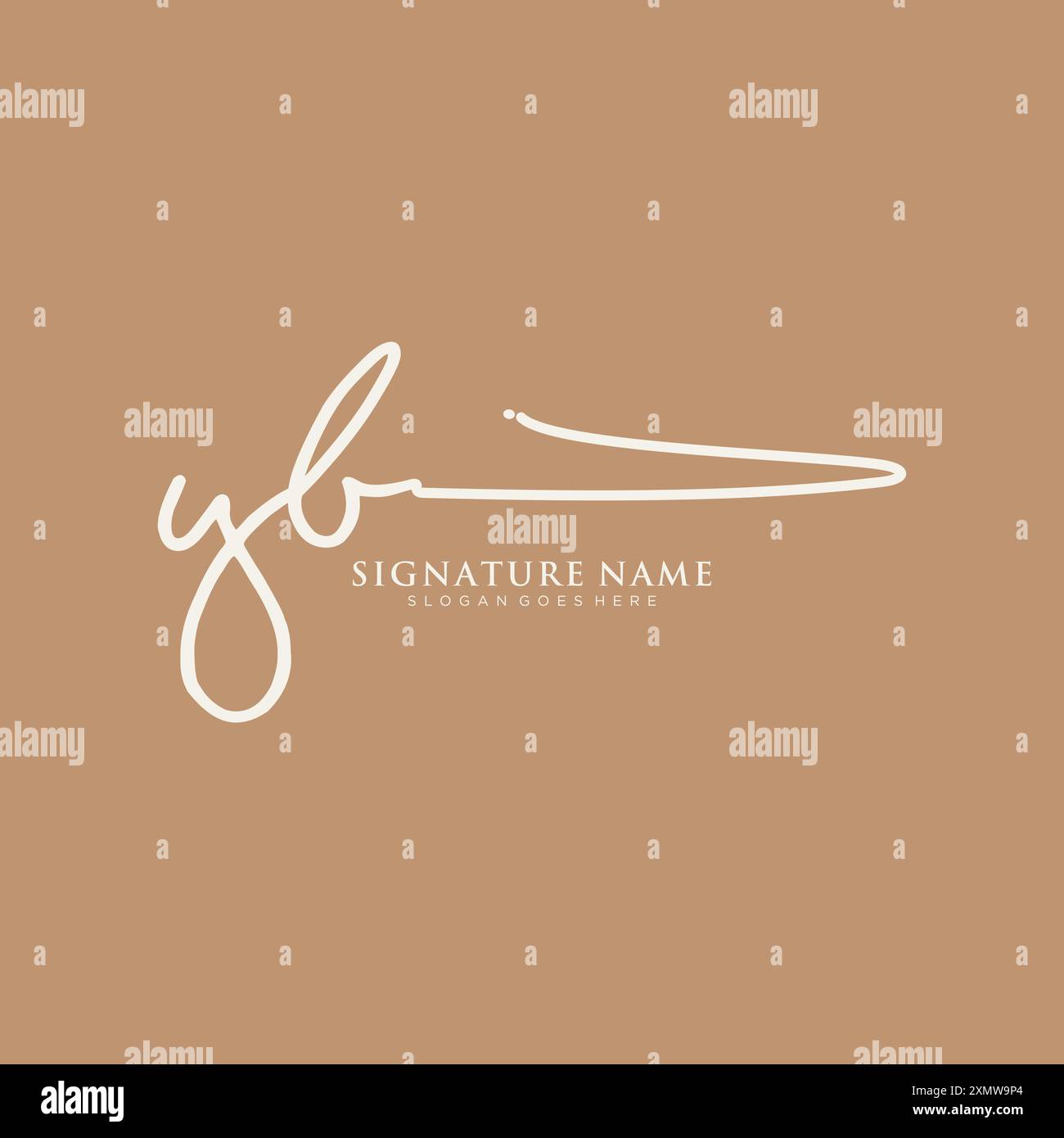 Modello logo YB Signature Illustrazione Vettoriale