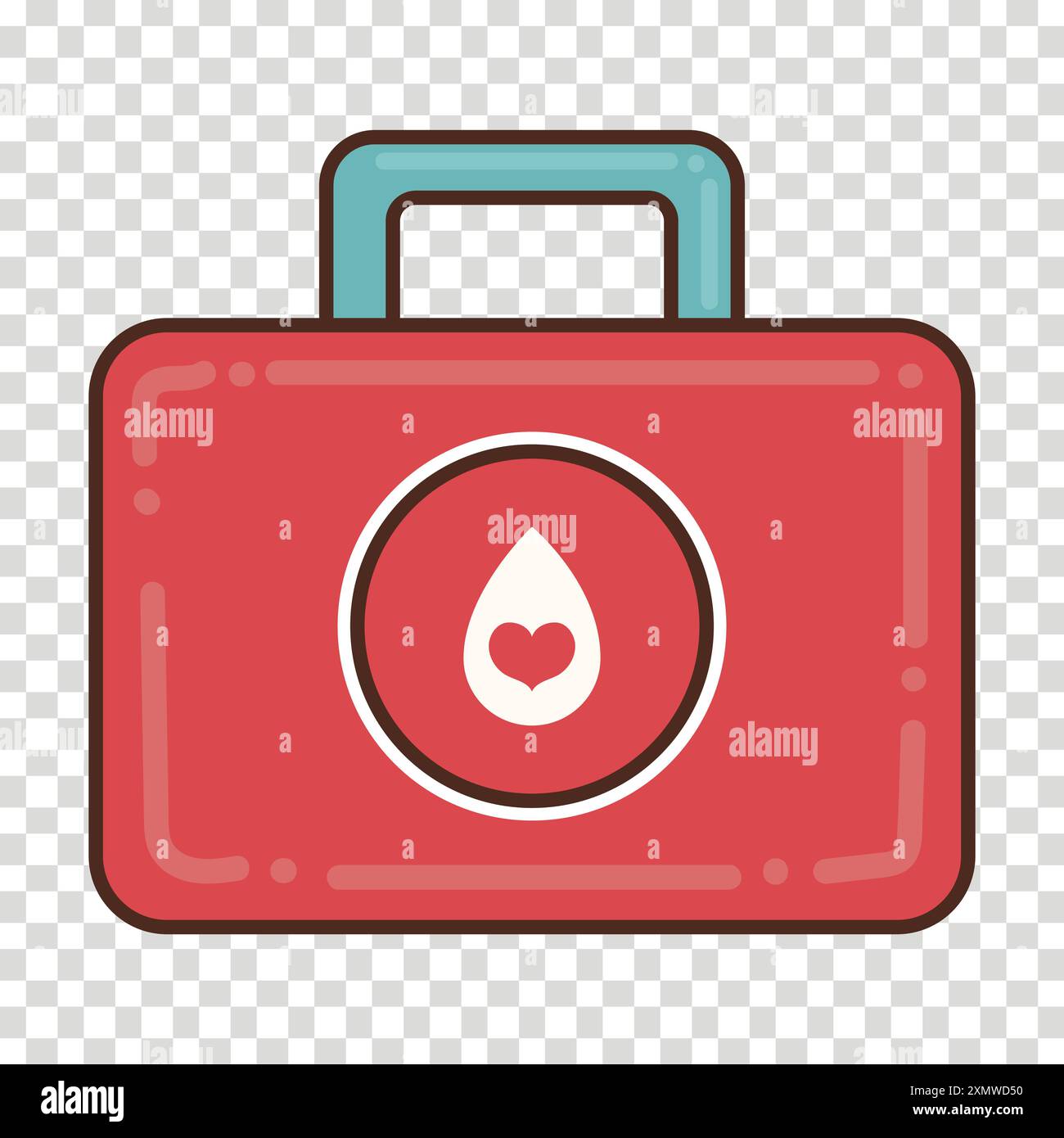 Adorabile cassetta di pronto soccorso rossa Illustrazione Vettoriale