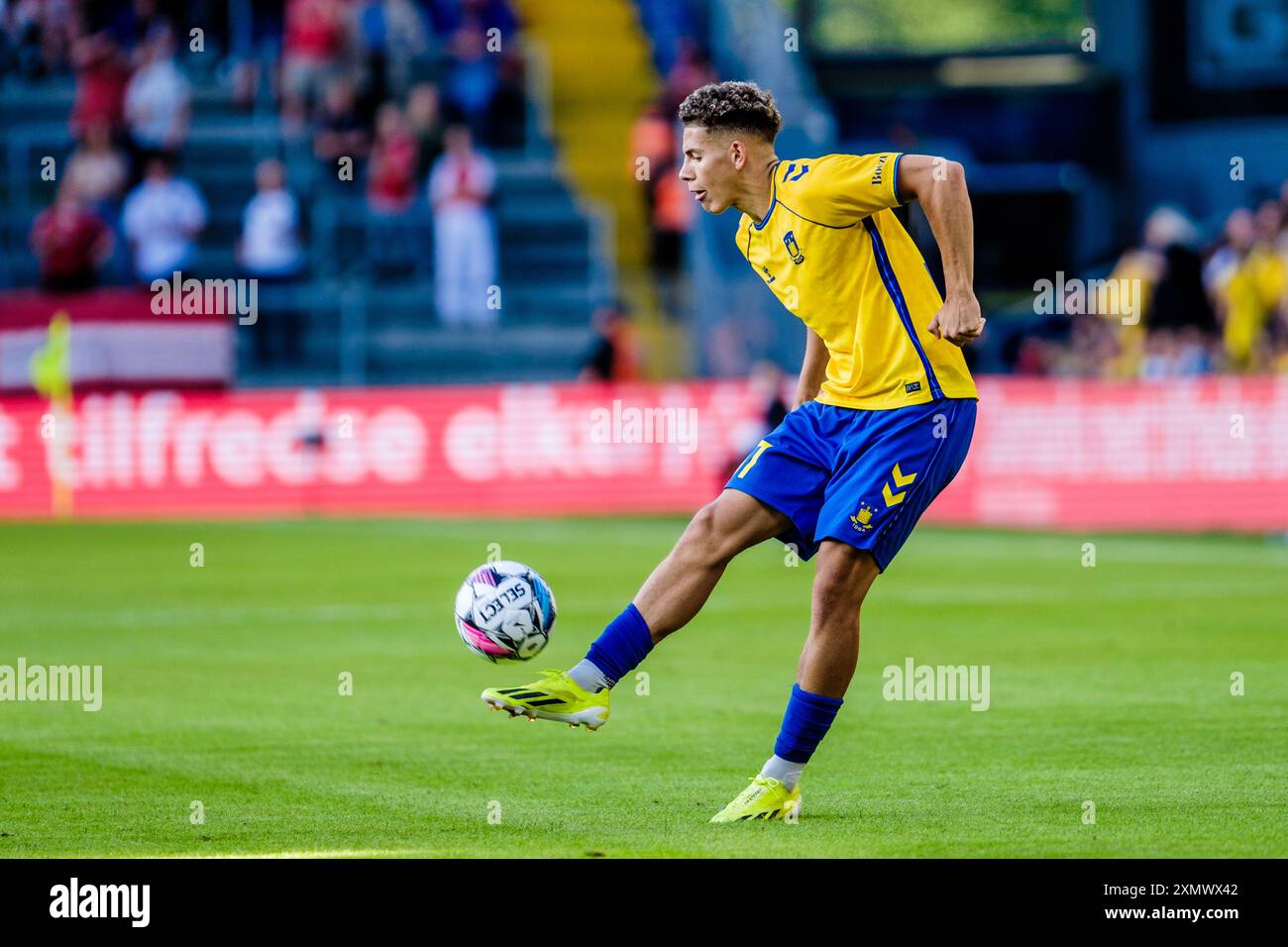 Brondby, Danimarca. 29 luglio 2024. Clement Bischoff (37) di Broendby SE visto durante il 3F Superliga match tra Broendby IF e Vejle BK al Brondby Stadion. Credito: Gonzales Photo/Alamy Live News Foto Stock