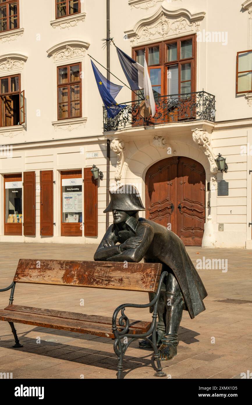 Scultura in bronzo di Napoleone, Bratislava, Slovacchia Foto Stock