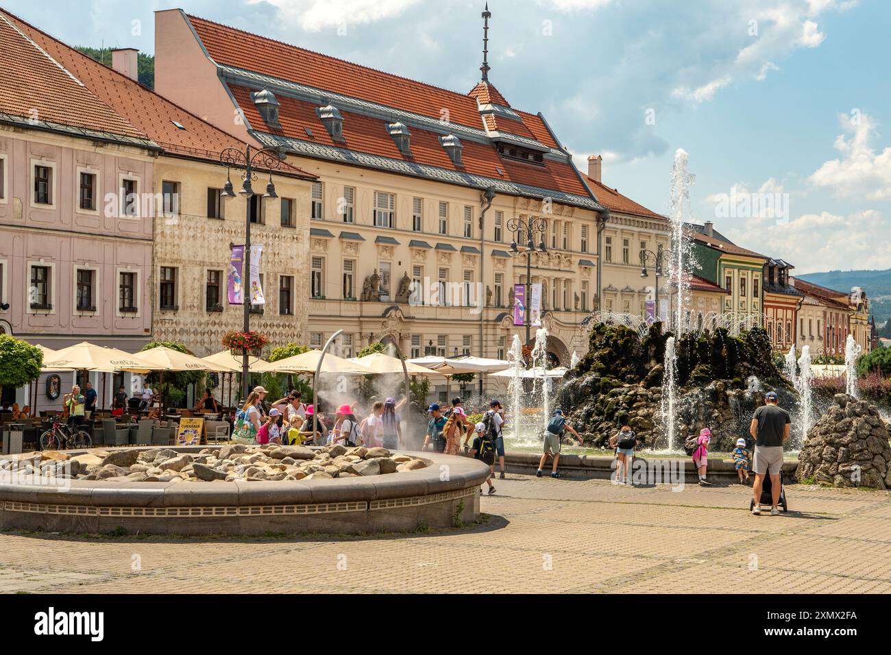 Namestie SNP, la piazza principale, Banska Bystrica, Slovacchia Foto Stock
