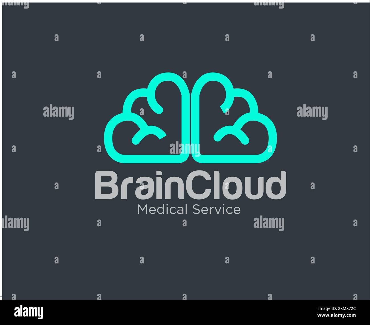 design del logo brain cloud per il servizio medico Illustrazione Vettoriale