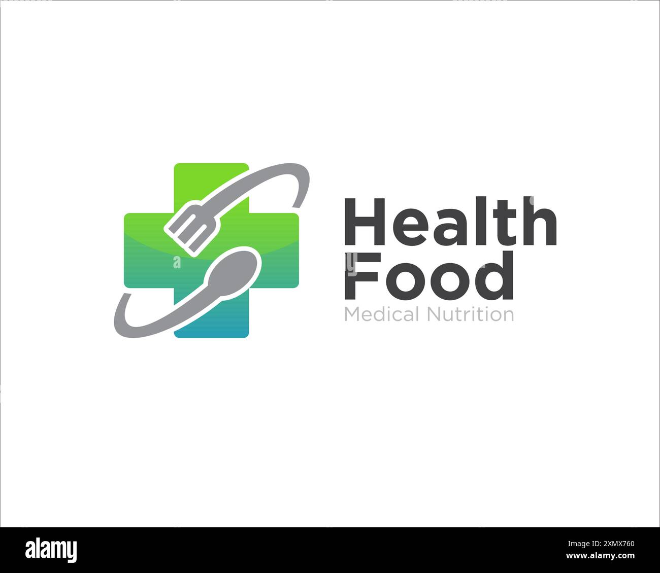 più salute e cibo sano, con l'implementazione di cucchiaio e forchetta nel segno più Illustrazione Vettoriale